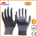 Snug Fitting EN388 Günstige schwarze Nitril getaucht Handschuhe